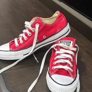 Converse Kids Red Low Top Canvas Sneakers